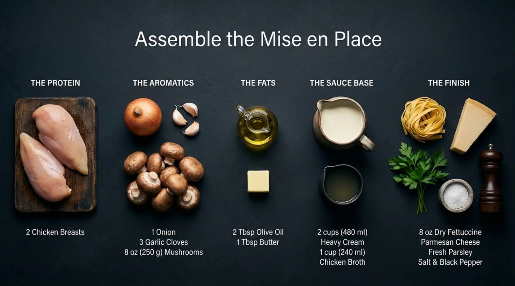 Creamy Chicken Fettuccine Alfredo Ingredients Creamy Chicken Fettuccine Alfredo Ingredients