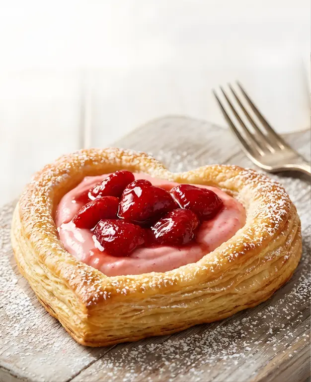 Strawberry Cream Cheese Heart Danishes